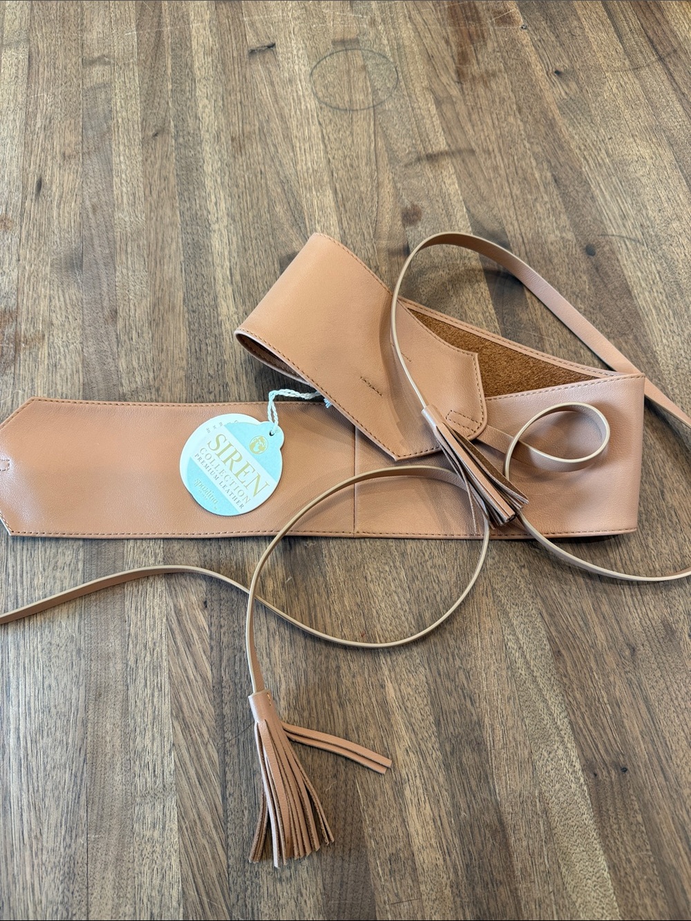 Spartina Tan Waist Tie Belt with Tassel
